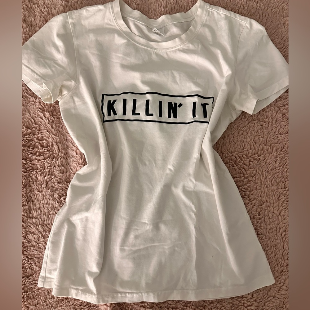 White tee killin it